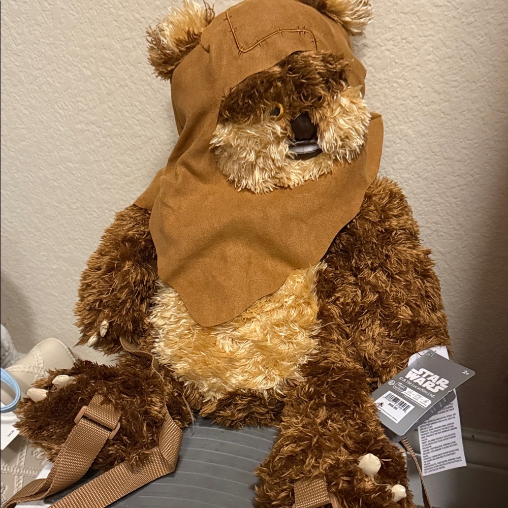 Disney Parks Star Wars Brown and Cream Ewok Plush